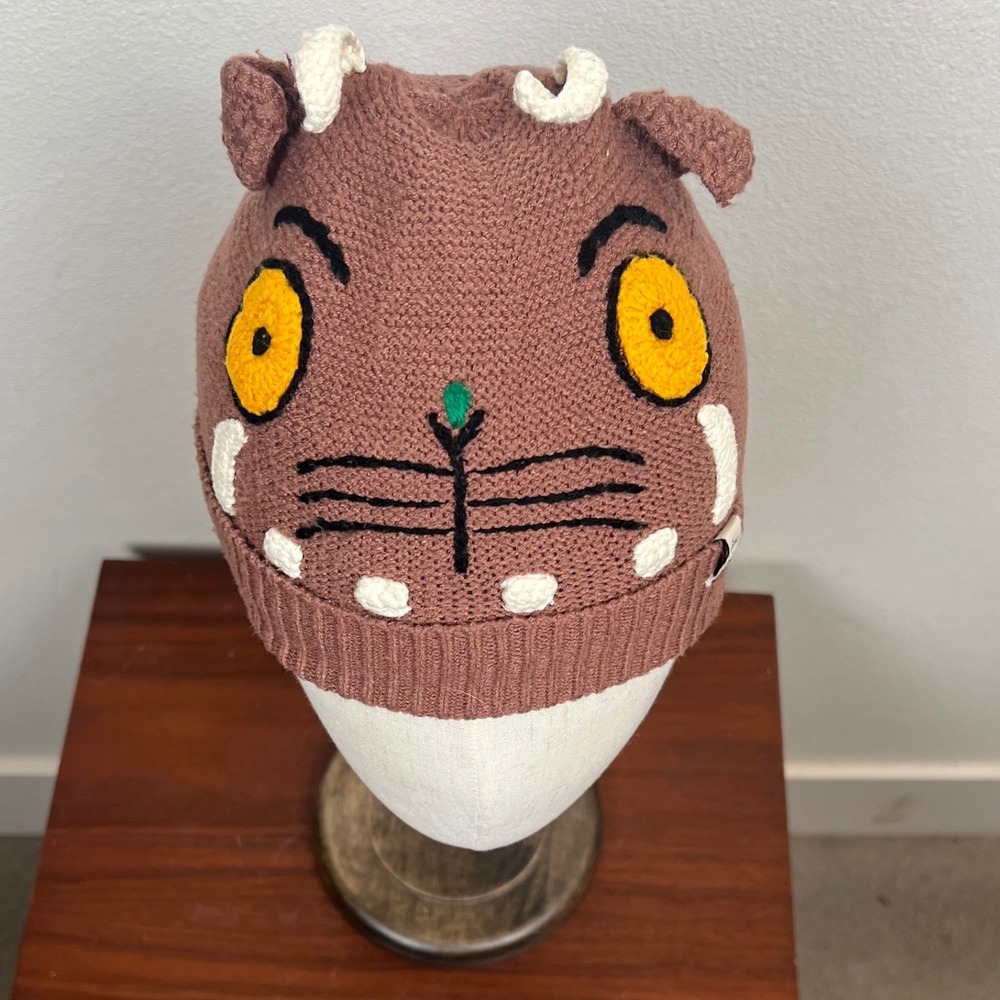 Joules x The Gruffalo Kids Brown Knit Fleece Lined Beanie Hat Age 3-7y 219800